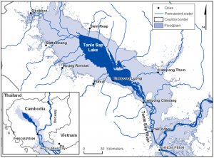 Figure 2. Map of Tonlé Sap, Cambodia. Photo by: Matti Kummu/Wikimedia Commons.